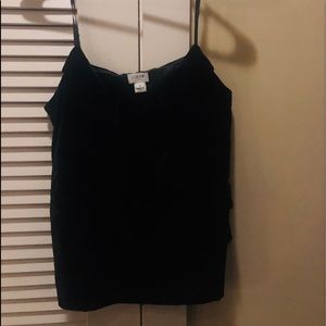J Crew velvet ruffle tank